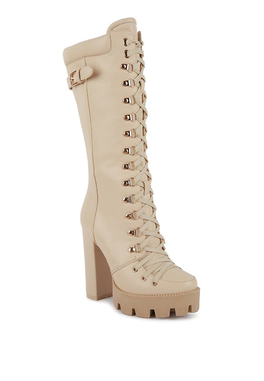 Cushion Collared Lace Up Boots