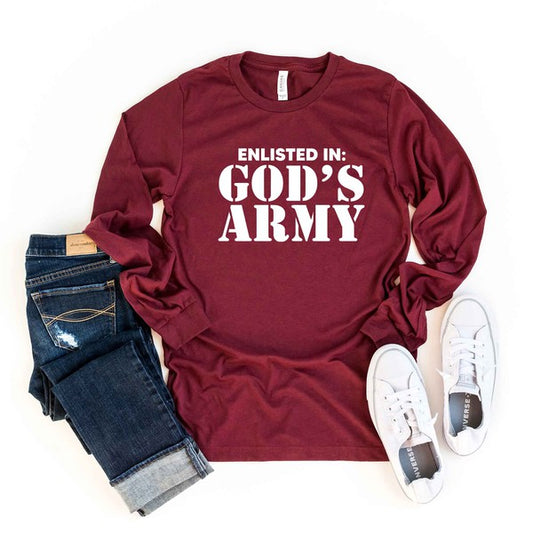 Enlist In God's Army Long Sleeve Graphic Tee